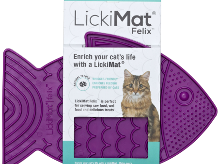 LickiMat Felix Slow Feeder for Cats (Purple) Hot on Sale