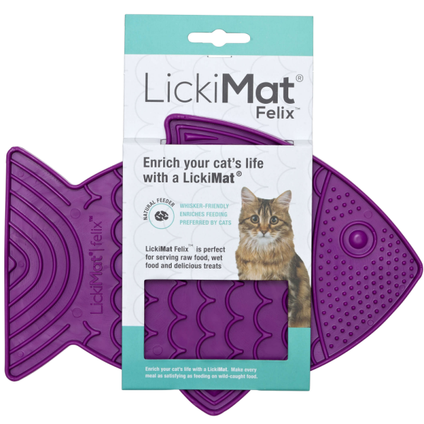 LickiMat Felix Slow Feeder for Cats (Purple) Hot on Sale