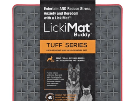 LickiMat Tuff Buddy Slow Feeder for Dogs (Red) on Sale