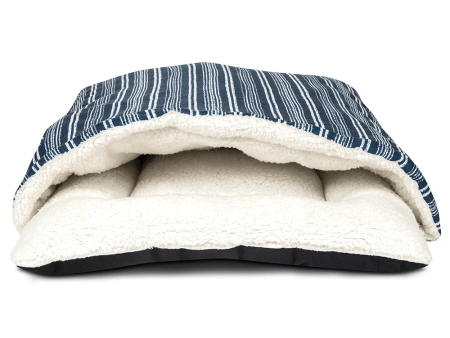 Pawpourri Cave Bed for Cats (Blue White) Online Hot Sale