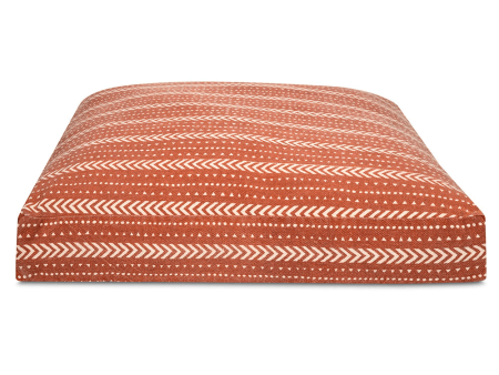 Pawpourri Bohemian Striped Square Bed for Dogs (Rust) Online now