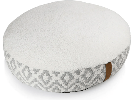 Pawpourri Bohemian Plush Round Bed  for Dogs (Grey White) Cheap