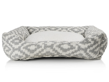 Pawpourri Aztec Lounger Bed for Dogs (Grey White) For Discount