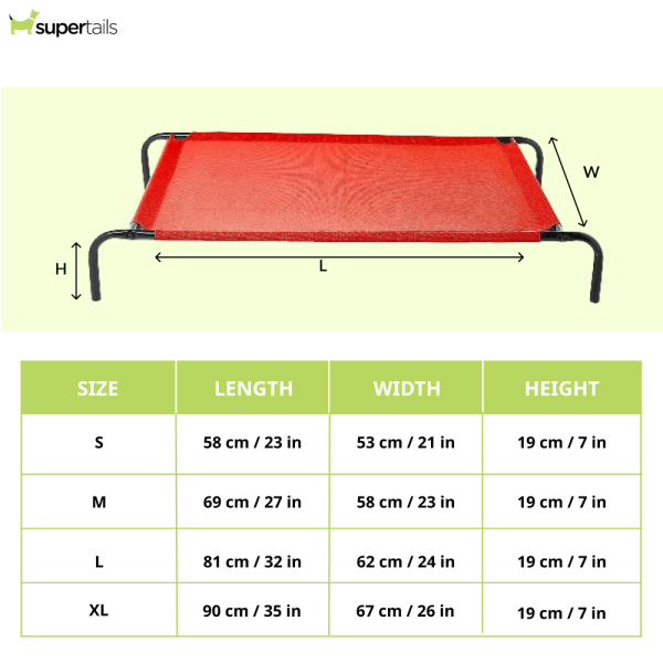 Fluffy s Pawsome Waterproof elevated Sides Camping Bed for Dogs (Red) For Sale