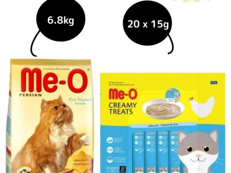 Me O Creamy Chicken & Liver Cat Treat and Adult Persian Dry Cat Food Combo Sale