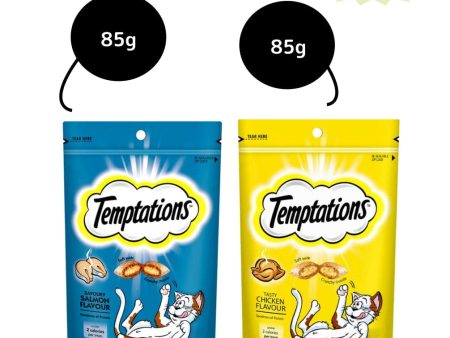 Temptations Tasty Chicken and Savoury Salmon Flavour Cat Treats Combo Online