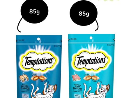 Temptations Tempting Tuna and Savoury Salmon Flavour Cat Treats Combo on Sale