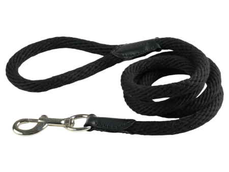 TopDog Premium Cotton Rope Leash for Dogs (Black) Supply