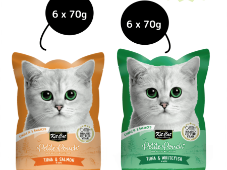 Kit Cat Tuna and Salmon Fish and Tuna and White Fish Cat Wet Food Combo For Cheap