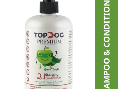 TopDog Premium Green Apple 2 in 1 Shampoo and Conditioner for Dogs and Cats on Sale