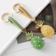 Wholesale Creative Cute Diamond-encrusted Alloy Rhinestone Three-dimensional Pineapple Keychain Online Hot Sale