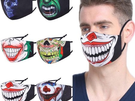 Wholesale 3D Halloween Three-layer Printed Simulated Face Spoof Cotton Mask For Sale