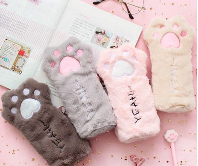 Wholesale Cat Paw Plush Pencil Bag Discount