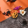 Wholesale Halloween Cartoon Pumpkin Cat Bat Ghost Leather Kids Hair Clips Online now