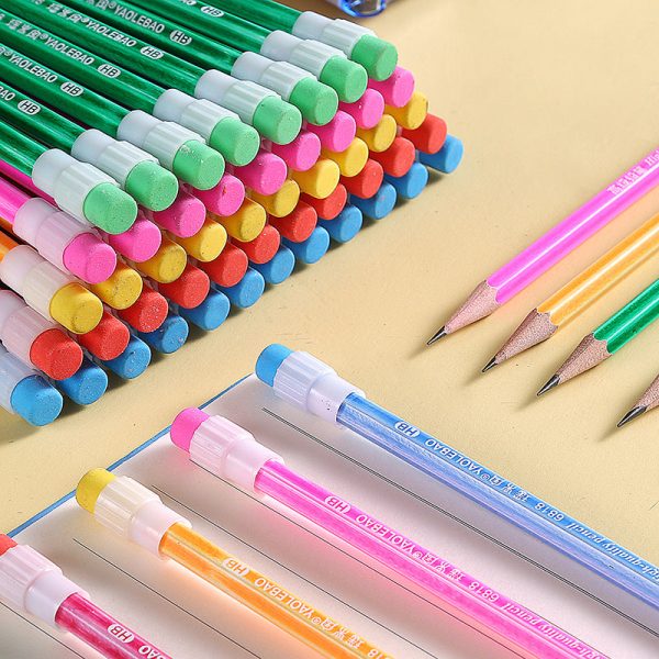 Wholesale Color Pencils with Large Leather Tips HB Hexagonal Log Pencils Online Hot Sale