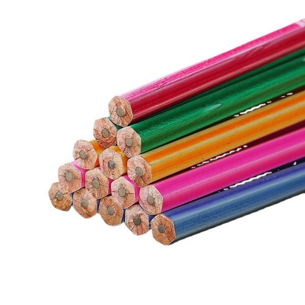 Wholesale Color Pencils with Large Leather Tips HB Hexagonal Log Pencils Online Hot Sale