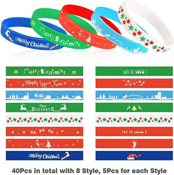 Wholesale 10pcs Christmas Silicone Party Gift Rubber Wristbands Bracelet Online Sale