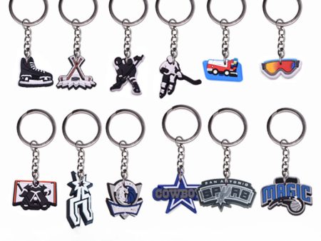 Wholesale 20pcs pack Ice Hockey PVC Soft Cartoon Keychain Discount