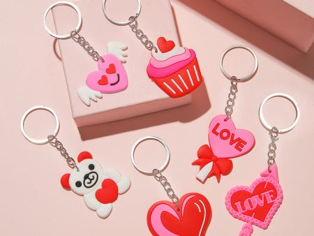 Wholesale 20pcs New PVC Love Heart Valentine s Day Keychain Hot on Sale