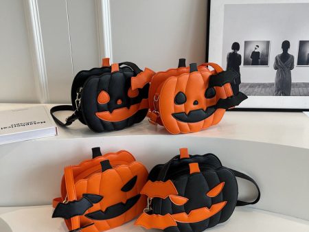 Wholesale Cartoon Halloween Funny Pumpkin  PU Bag Cheap