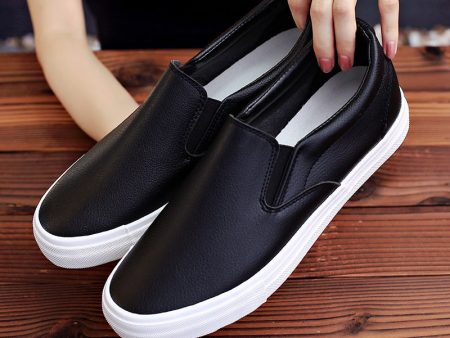 Wholesale Early Autumn Slip-on White PU Men s Shoes For Sale