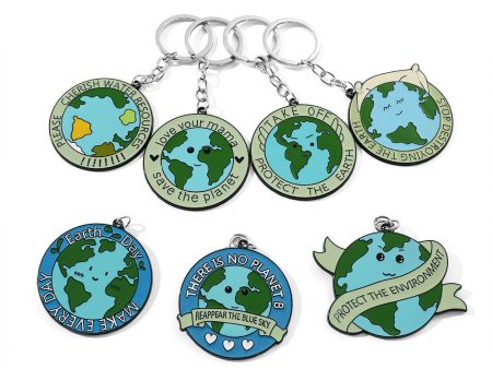 Wholesale Cartoon Earth Shape Zinc Alloy Children s Keychain Supply