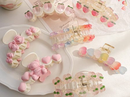 Wholesale Cute Pink Clip Acrylic Butterfly Hairpin Sale