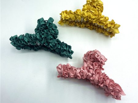 Wholesale Lace Candy Color Claw Clip Large Shark Clip Plastic Hair Clip Pastoral Style Hair Claw Online Sale