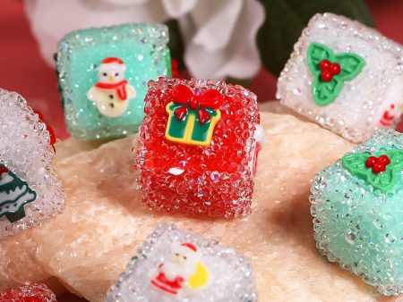 Wholesale 5pcs pack Christmas DIY Acrylic Rhinestone Sugar Beads Square Beads Cheap