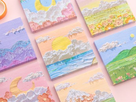 Wholesale Landscape Oil Painting Paper Sticky Notes Online Hot Sale