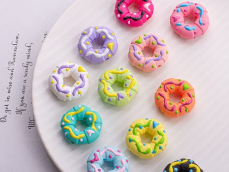 Wholesale Fun Touch Paint Hand-painted Donut Colorful Ring Acrylic Straight Hole Online now