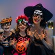 Wholesale Halloween led light up party decoration props glitter glasses frame Fashion