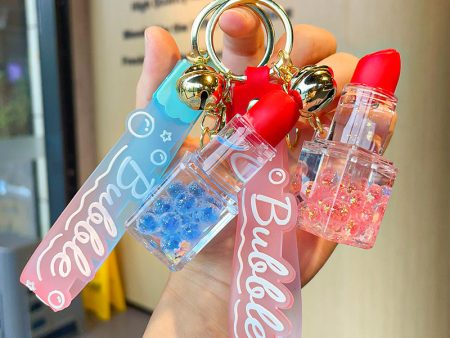 Wholesale Acrylic Oil Bubble Beads Lipstick Keychain Online Sale