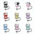 Wholesale 10PCS Cow Silicone Cartoon Tube Straw Hat For Sale