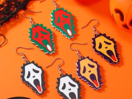 Wholesale 2023 Halloween Irregular Creative Multicolor Horror Acrylic Earrings on Sale