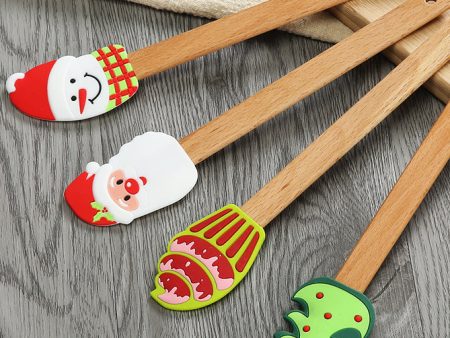 Wholesale Christmas Epoxy Cream Spatula Beech Baking Fashion