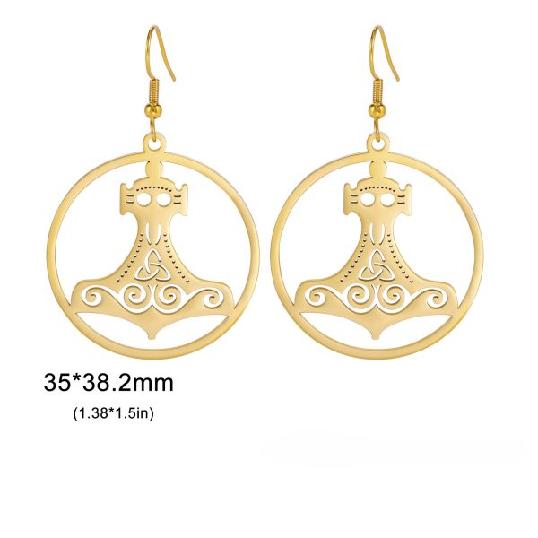 Wholesale Titanium Steel Cut Ring Hollow Earrings Online Sale