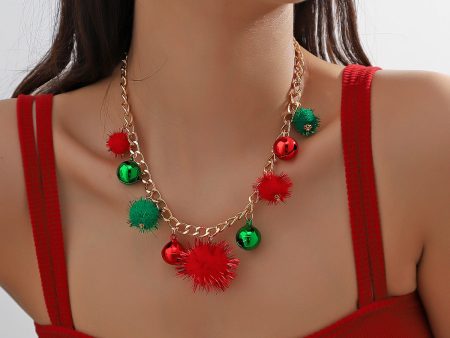 Wholesale Christmas Cute Cartoon Santa Claus Gingerbread Man Christmas Tree Bell Alloy Necklace Sale