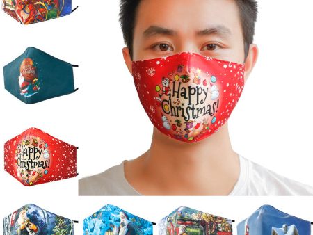 Wholesale Christmas 3D Printed Winter Dustproof Breathable Washable Cotton Mask on Sale