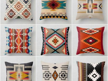 Wholesale Aztec Printed Ethnic Style Linen Pillowcases Discount