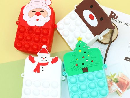 Wholesale Cartoon Silicone Santa Claus Unzipped Children s Bag Coin Purse on Sale