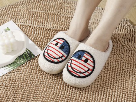 Wholesale New National Flag Smiley Home Warm Winter Cotton Slippers For Sale