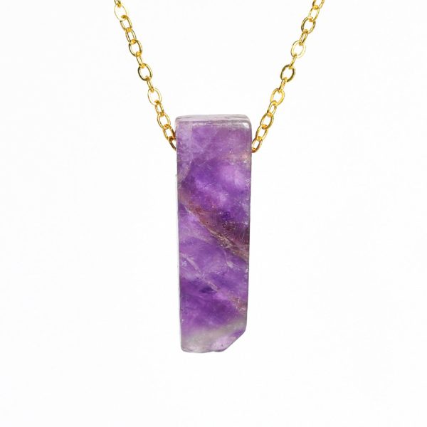 Wholesale Crystal Agate Irregular Flat Strip Pendant Necklace Supply