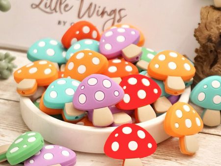 Wholesale DIY Cartoon Silicone Mushroom Focal Beads Online