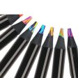 Wholesale 8 Colors Black Wood Rainbow Pencil Rainbow Pencil Hot on Sale