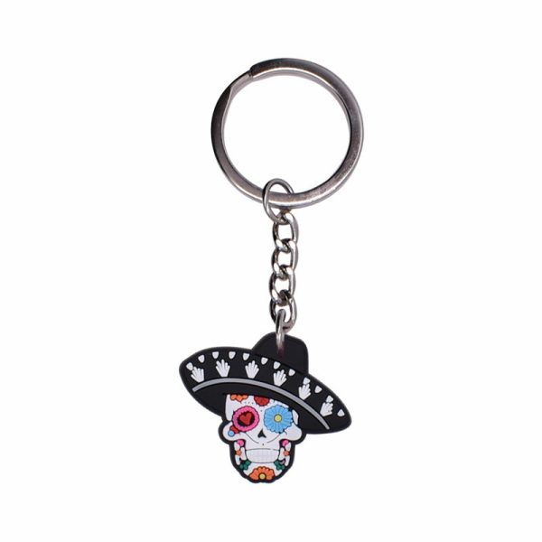 Wholesale 10pcs pack Mexican Day of The Dead Calavera Plastic Keychain Online now