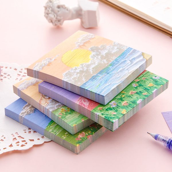 Wholesale Landscape Oil Painting Paper Sticky Notes Online Hot Sale