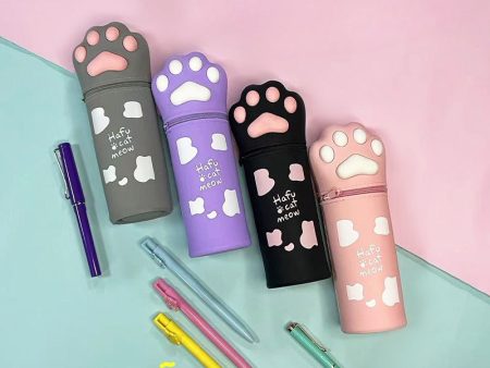 Wholesale Cartoon Cute Cat Claw Silicone Pen Case Retractable Pen Holder Cheap