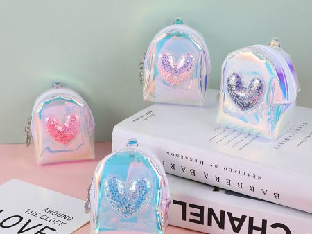 Wholesale Transparent PU Coin Purse Keychain Cheap