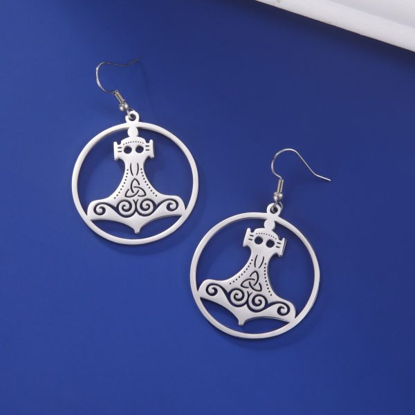 Wholesale Titanium Steel Cut Ring Hollow Earrings Online Sale